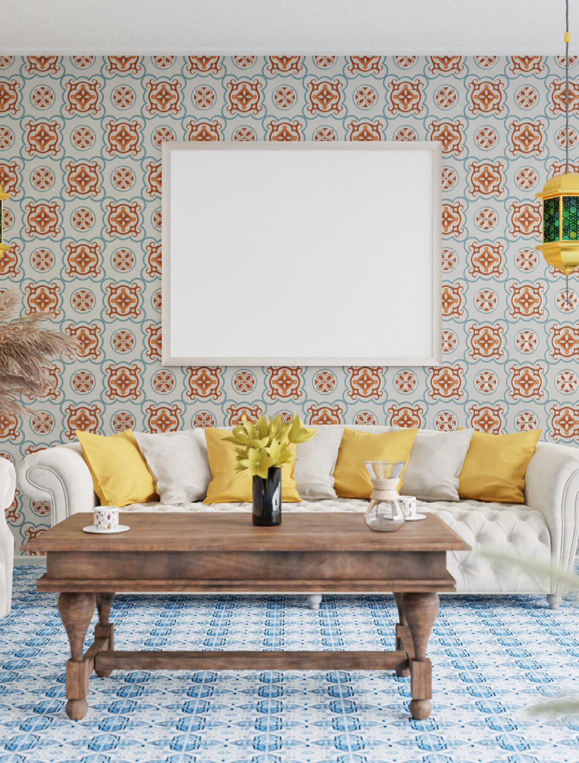 Mixed Patterns in living room